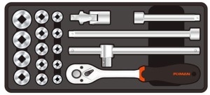 WKŁADKA KLUCZE NASADOWE 1/2" (19 CZĘŚCI)