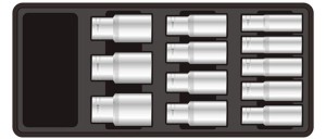 WKŁADKA KLUCZE NASADOWE 1/2" (12 CZĘŚCI) DŁUGIE
