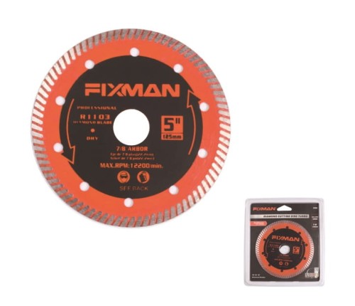 Tarcza diamentowa TURBO 125mm i opakowanie typu blister.