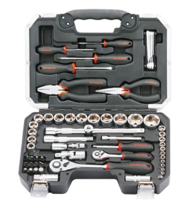 ZESTAW NARZĘDZIOWY 1/4", 1/2" (65 CZĘŚCI)