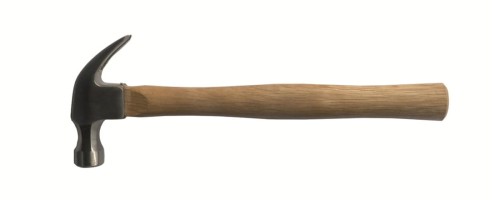 Młotek szewski 225g z obuchem płaskim i końcówką do wyciągania gwoździ oraz trzonkiem drewnianym.